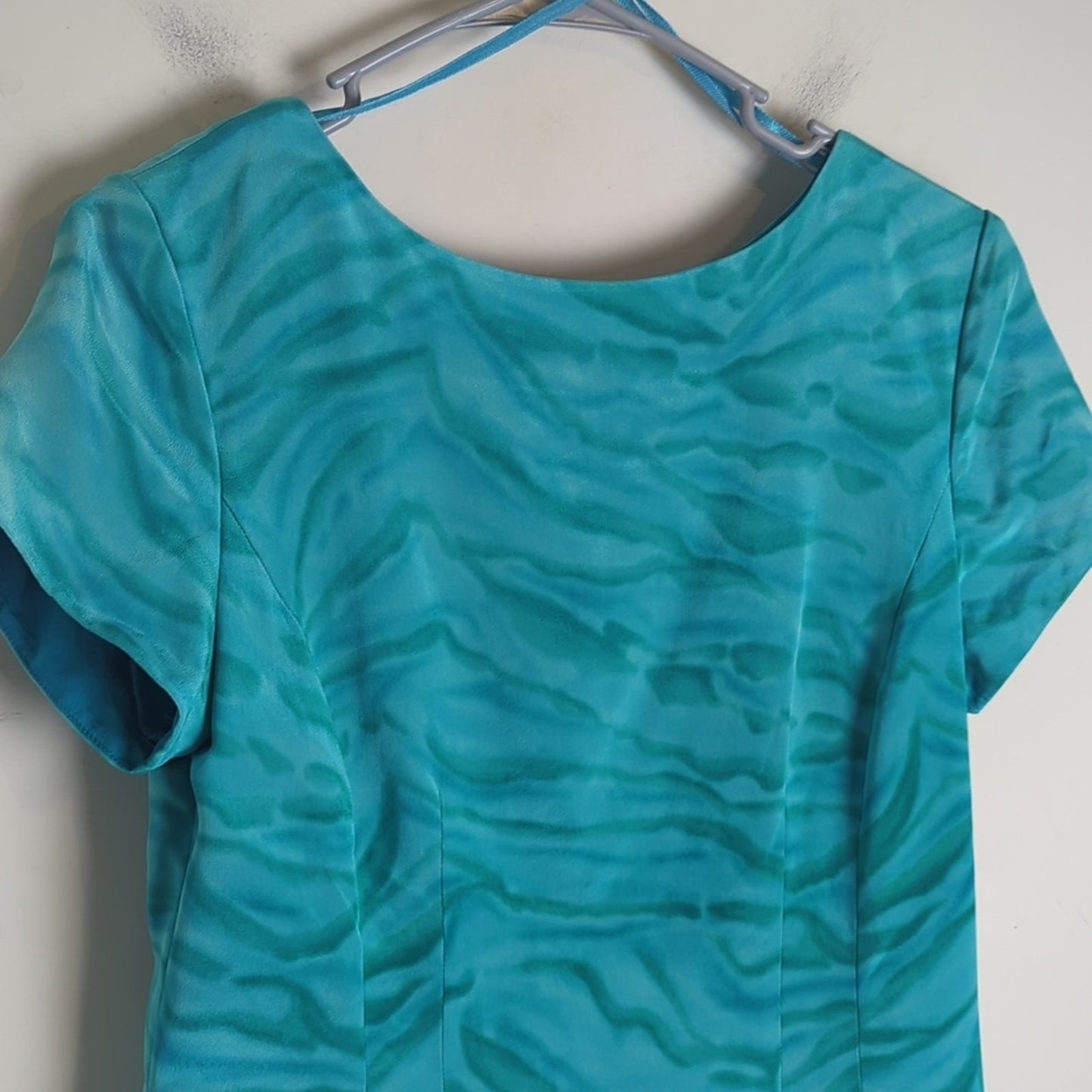 100% Silk Mermaidcore Sheath Dress 3/4 Zip Women's Size 8