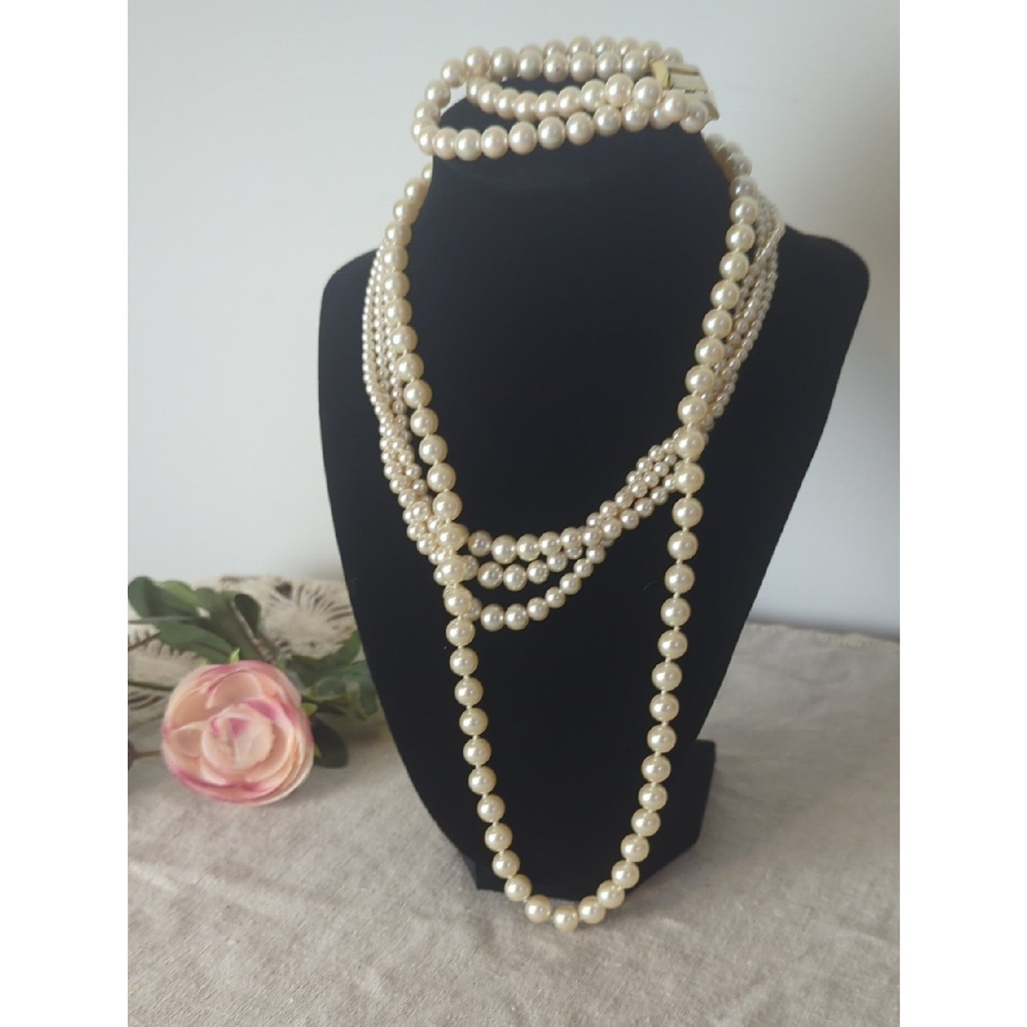 Curated Faux Pearl Set | Layered Vintage-Inspired Necklaces + Double Strand Brac