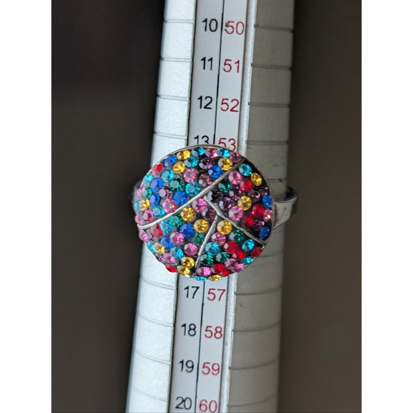 Colorful Rhinestone Cocktail Ring Y2K Dopamine Glam Statement Ring  Whimsical