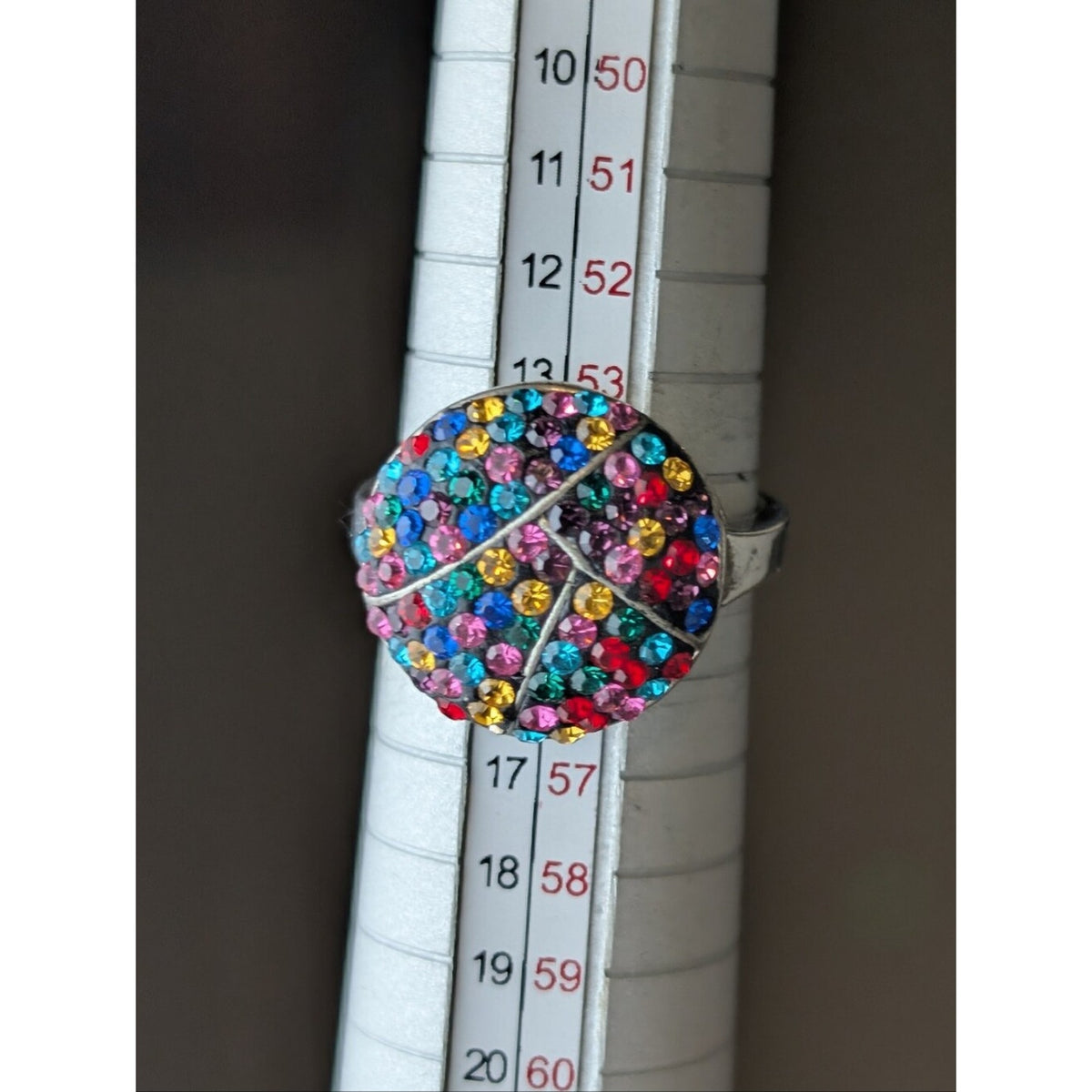 Colorful Rhinestone Cocktail Ring Y2K Dopamine Glam Statement Ring  Whimsical
