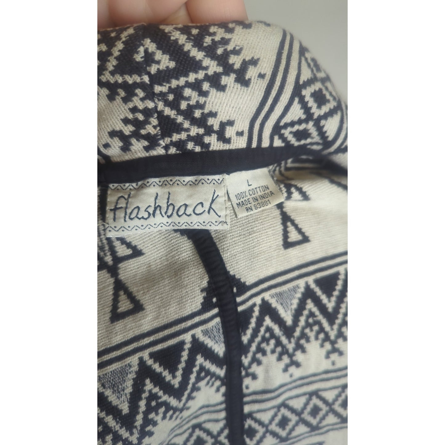 Vintage Aztec Wide Sleeve Cropped Tapestry Woven Jacket Women's Large
