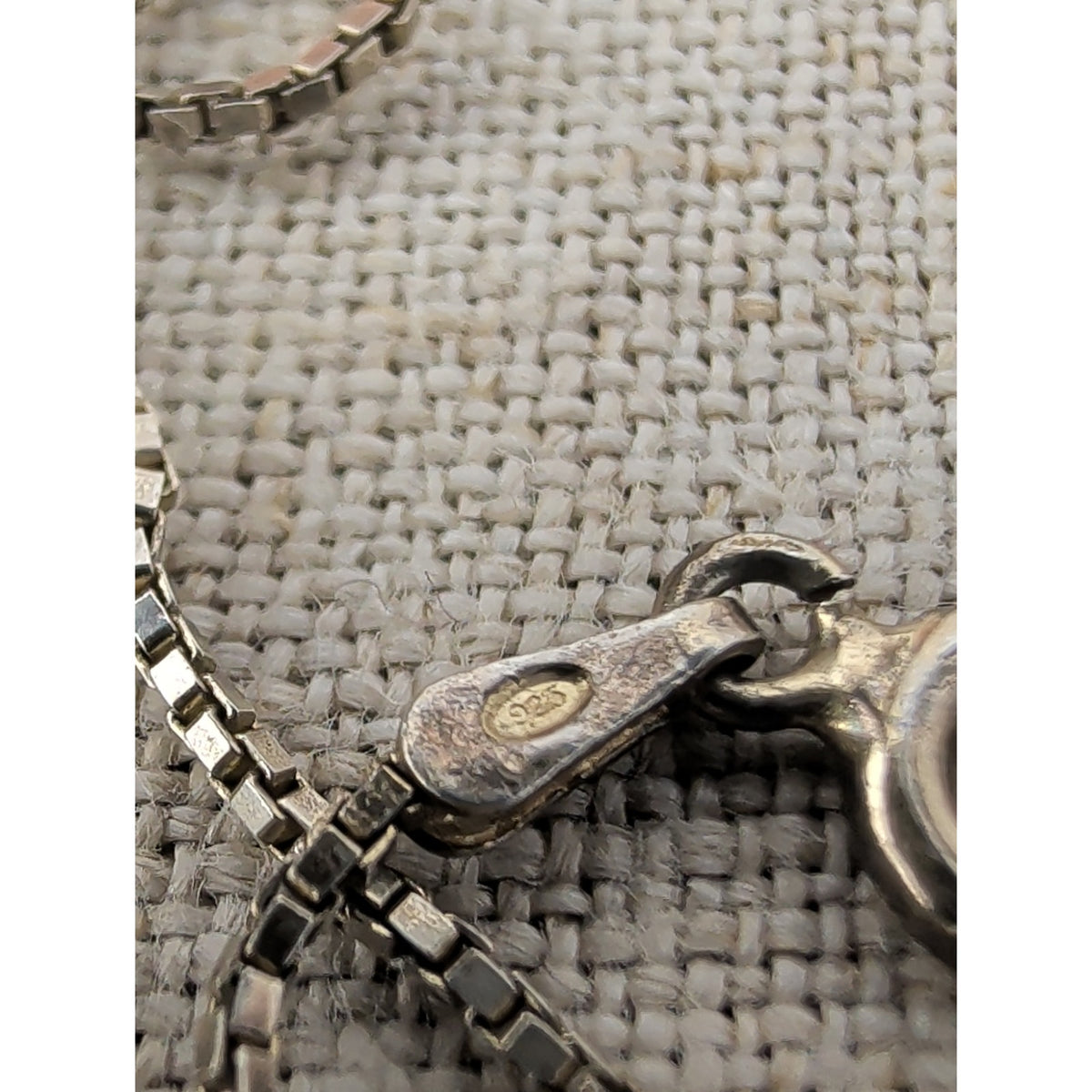 eSBe Designs Sara Blaine 925 Sterling Silver Brass Pendant Vintage Italy Box Chain Necklace 7g