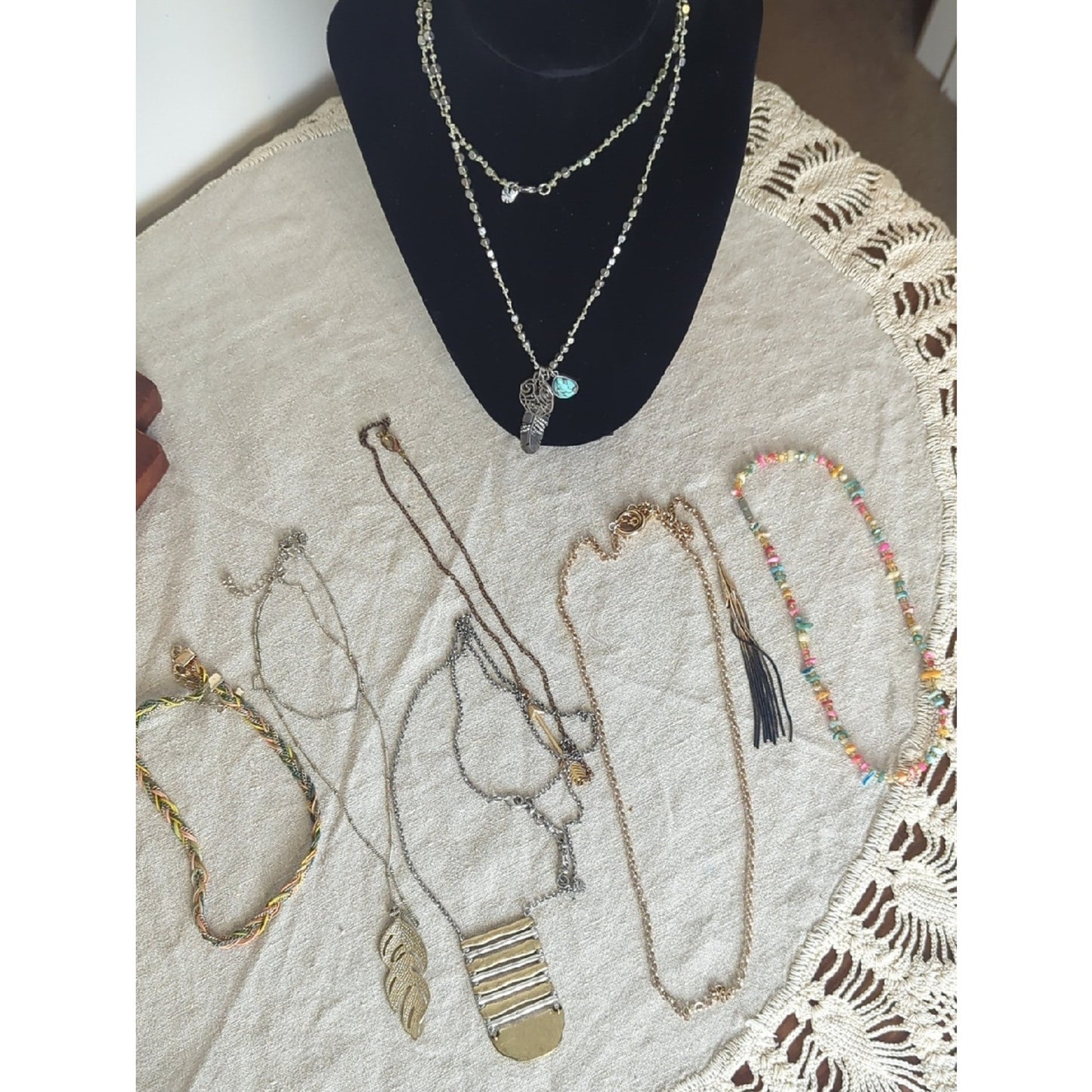 Eclectic Boho Luxe Jewelry Set  Mixed Metal Layered Necklaces, Lucky Brand