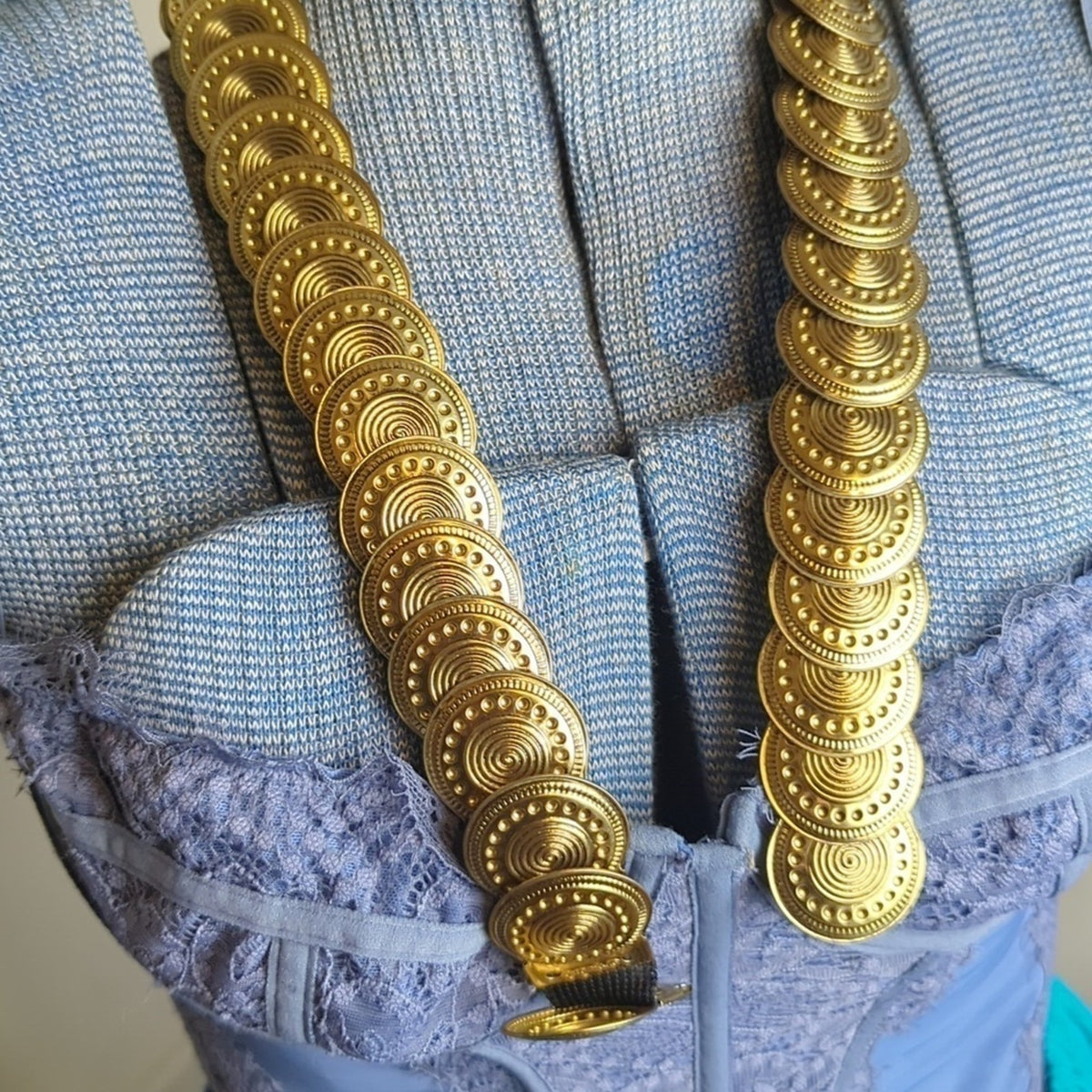 Vintage 94 GRD Coin Belt Metal Medallion Elastic Women's Size Small/Medium