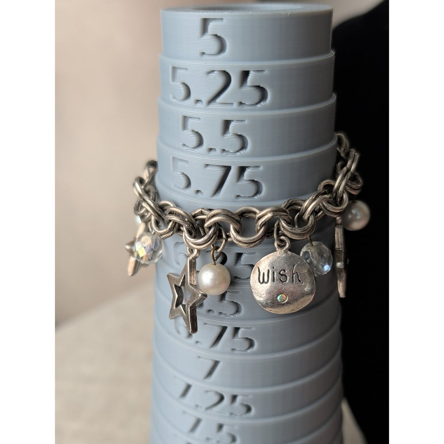 Vintage Y2K Charm Bracelet Sterling Silver Charms & Clasp Chunky Rolo Chain