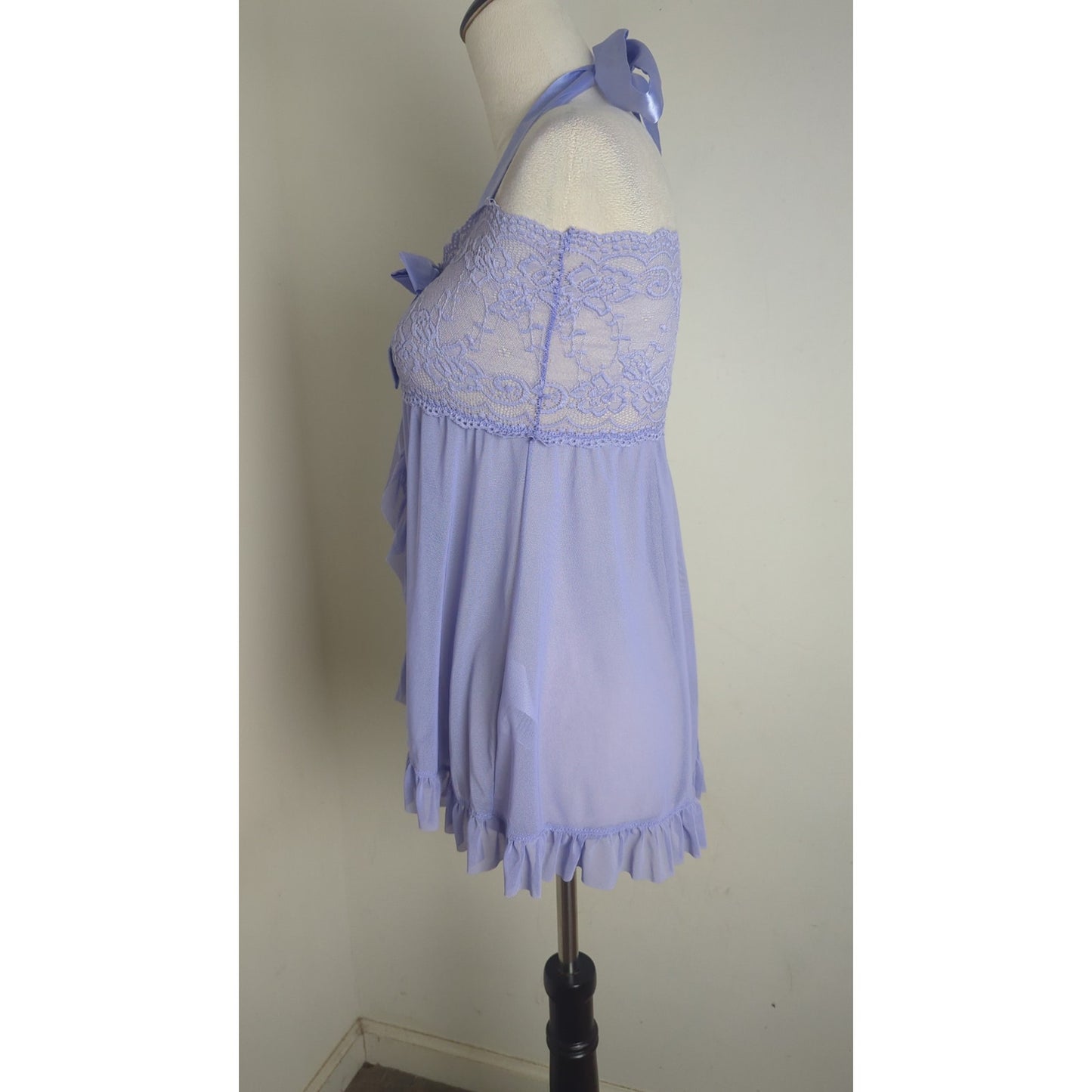 Y2k Coquette Soft Girl Lace Sheer Top/Lingerie Size Large