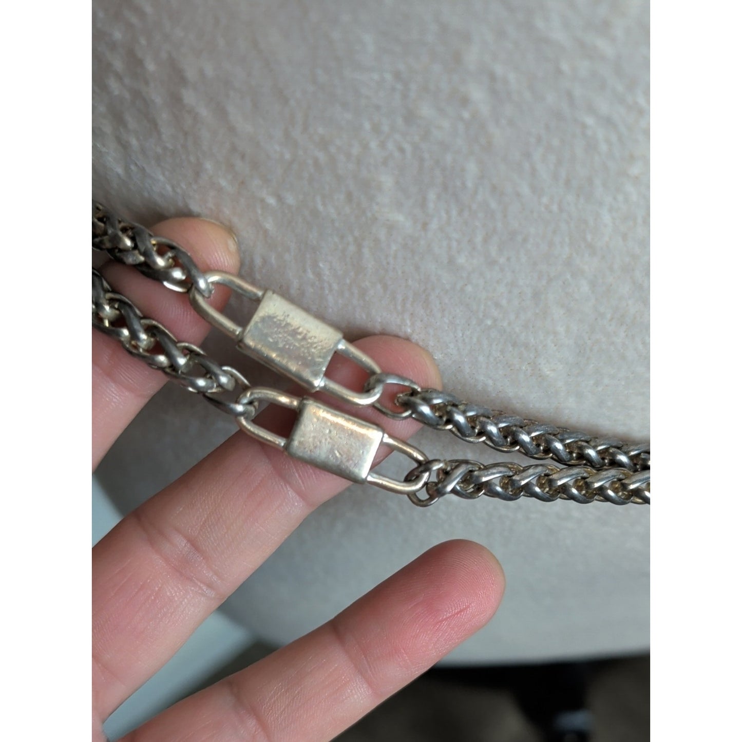 Vintage Silver Tone Brutalist Chain Belt Industrial O-Ring Statement
