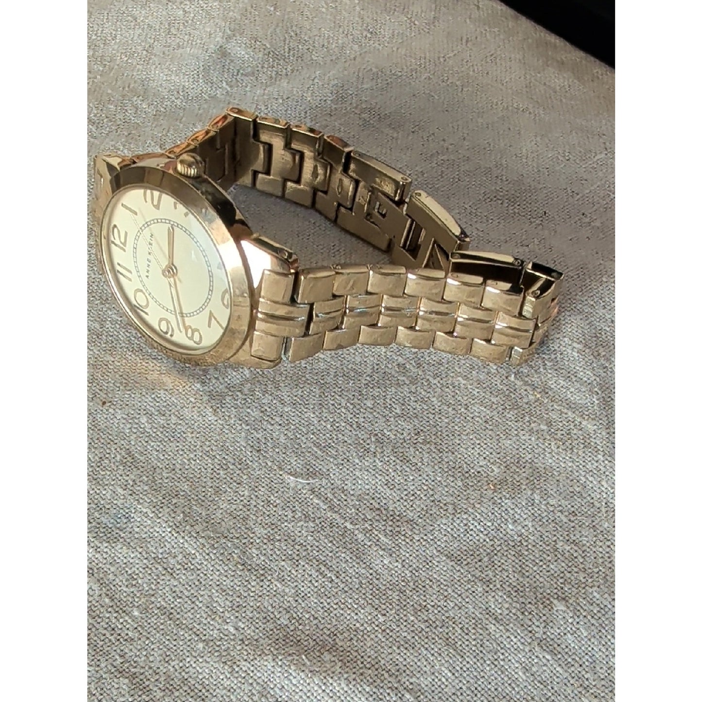 Anne Klein Gold Tone Watch Y2K Minimalist Bracelet Watch Classic Office Chic