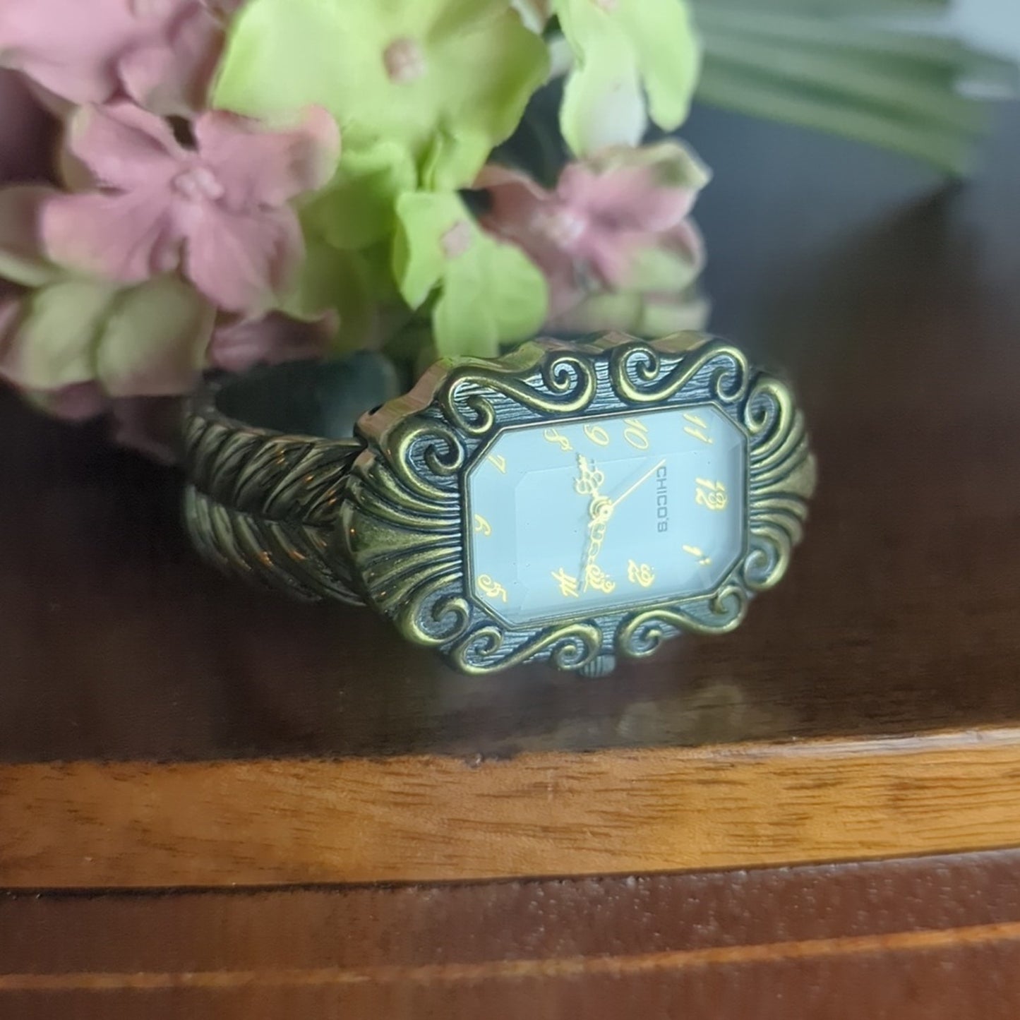 Vintage Chico’s Gold Tone Cuff Watch Early 2000s Y2K Statement Watch