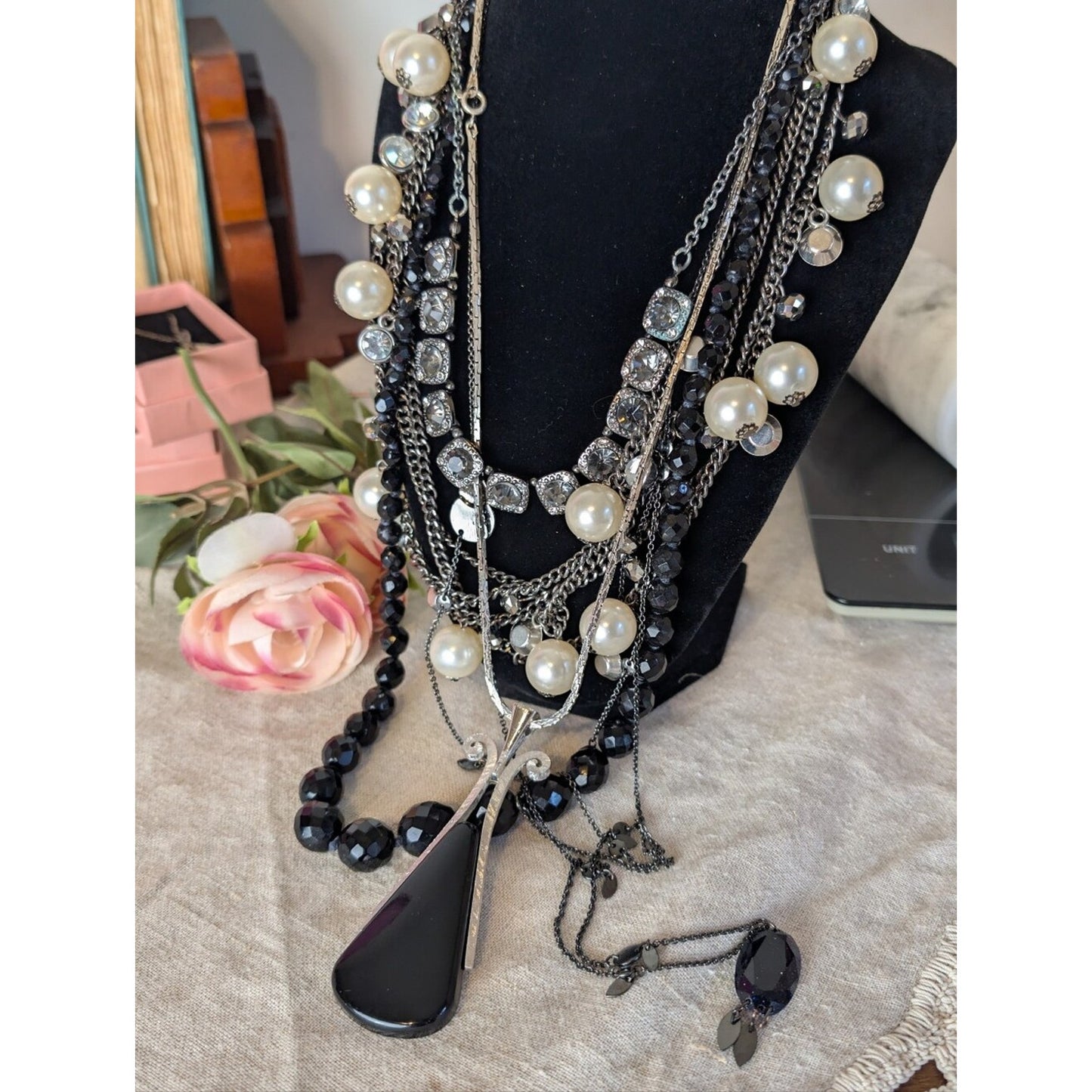 Dark Coquette Layered Necklace Collection Romantic Goth Victorian Glam Jewelry