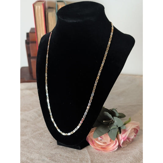 FJ Fallon Gold Tone Women's Figaro Link Necklace Everyday Wear