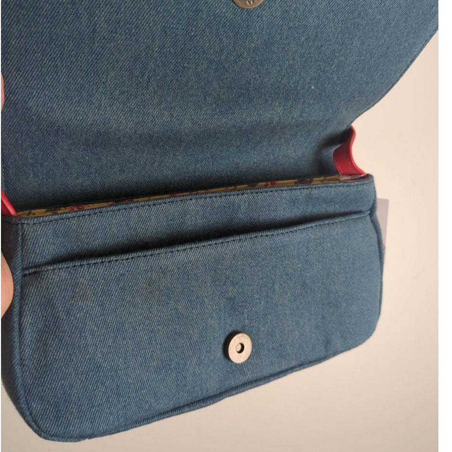 NWT 2 Bundle Y2K Q&A Denim Handbags Embroidered Patchwork