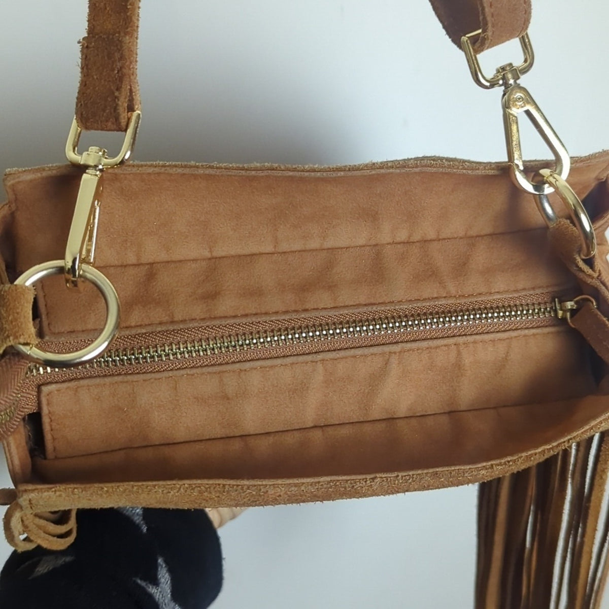 Y2K Suede Boho Western Tassel Crossbody Bag