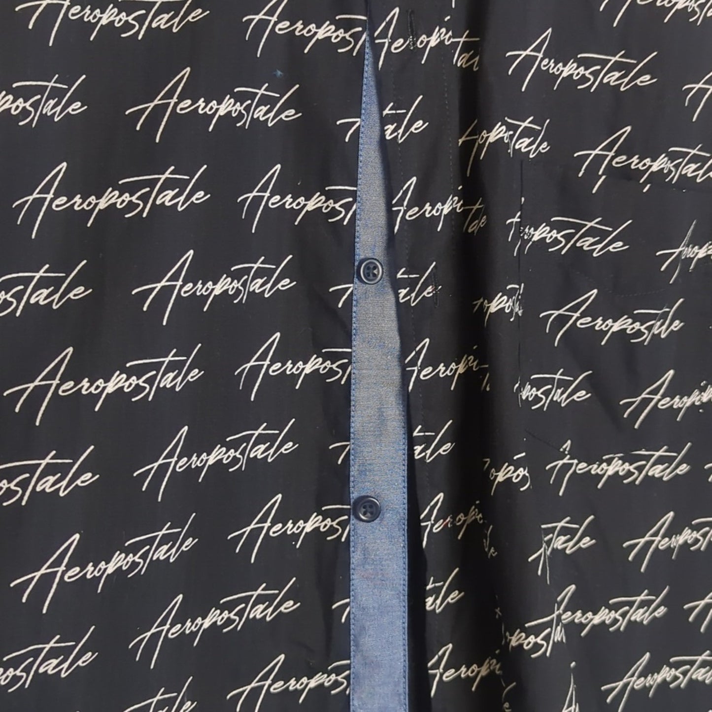 NWOT Logo All-Over Print Aeropostale Button Down Shirt Men's Size XL