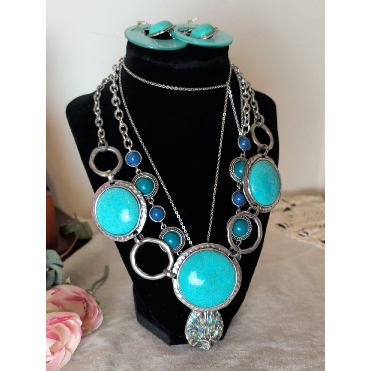 Desert Cowgirl Turquoise Stlye 5 Piece  Jewelry Collection