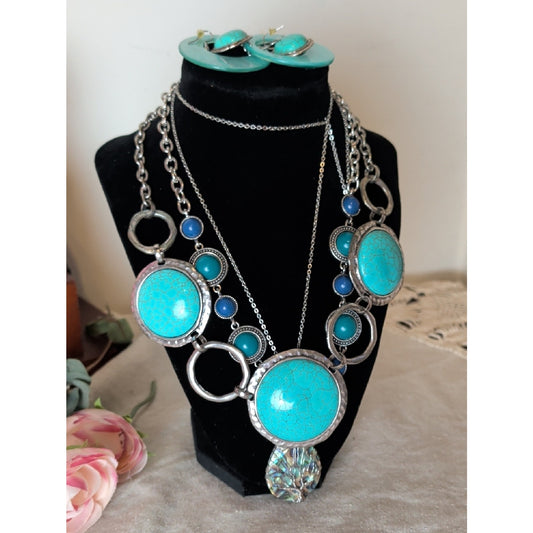 Desert Cowgirl Turquoise Stlye 5 Piece  Jewelry Collection