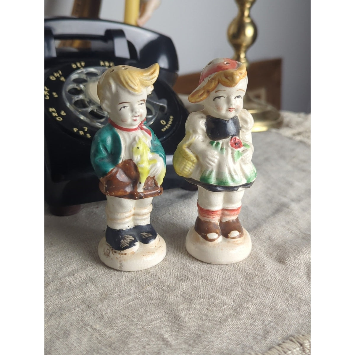 Vintage Occupied Japan Figural Salt & Pepper Shakers – Storybook Dutch Boy Girl