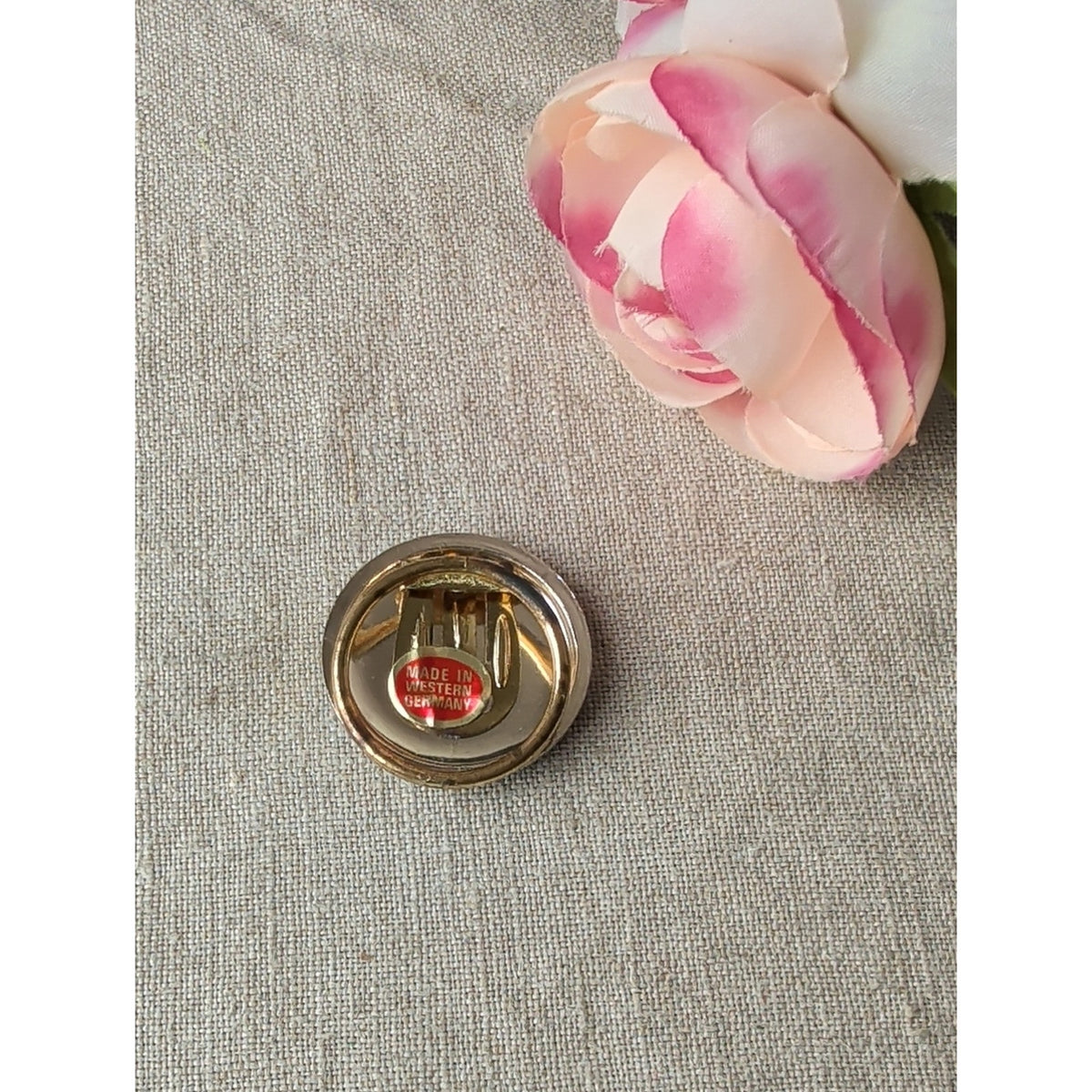 Vintage West Germany Scarf Clip Silver Tone Modernist Textured Statement Jewelry