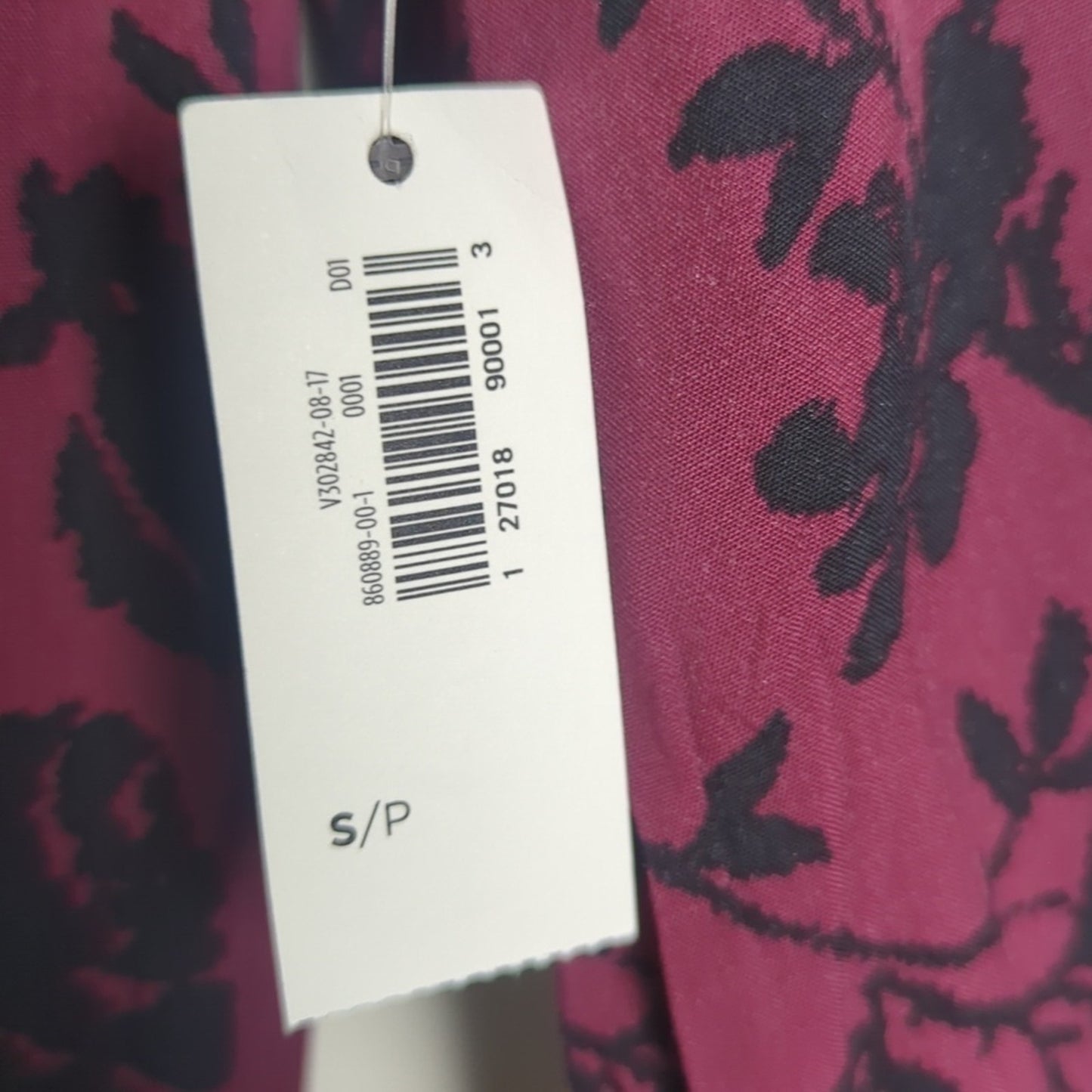 NWT Burgundy & Black Jumper Drawstring Elastic Waist Pockets Women's Small
