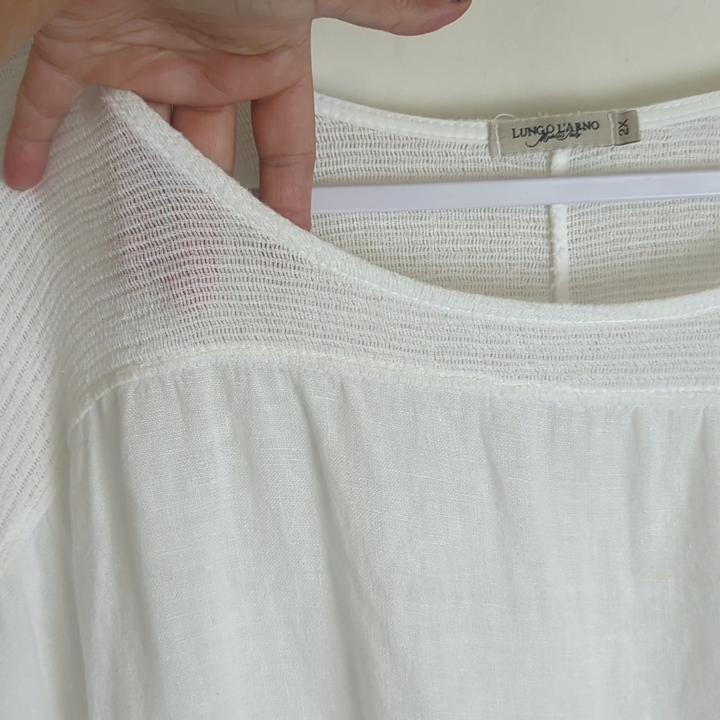 Made In Italy 100% Linen Pullover Top Semi-Sheer Women's Size 2X