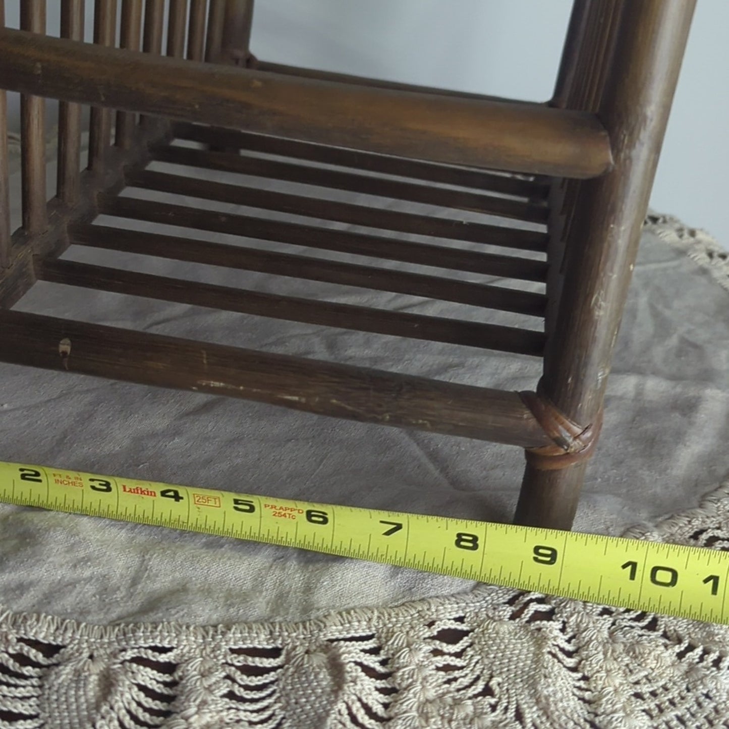 Vintage Bamboo Magazine Rack Towel Storage Rattan Book Holder Mid-century