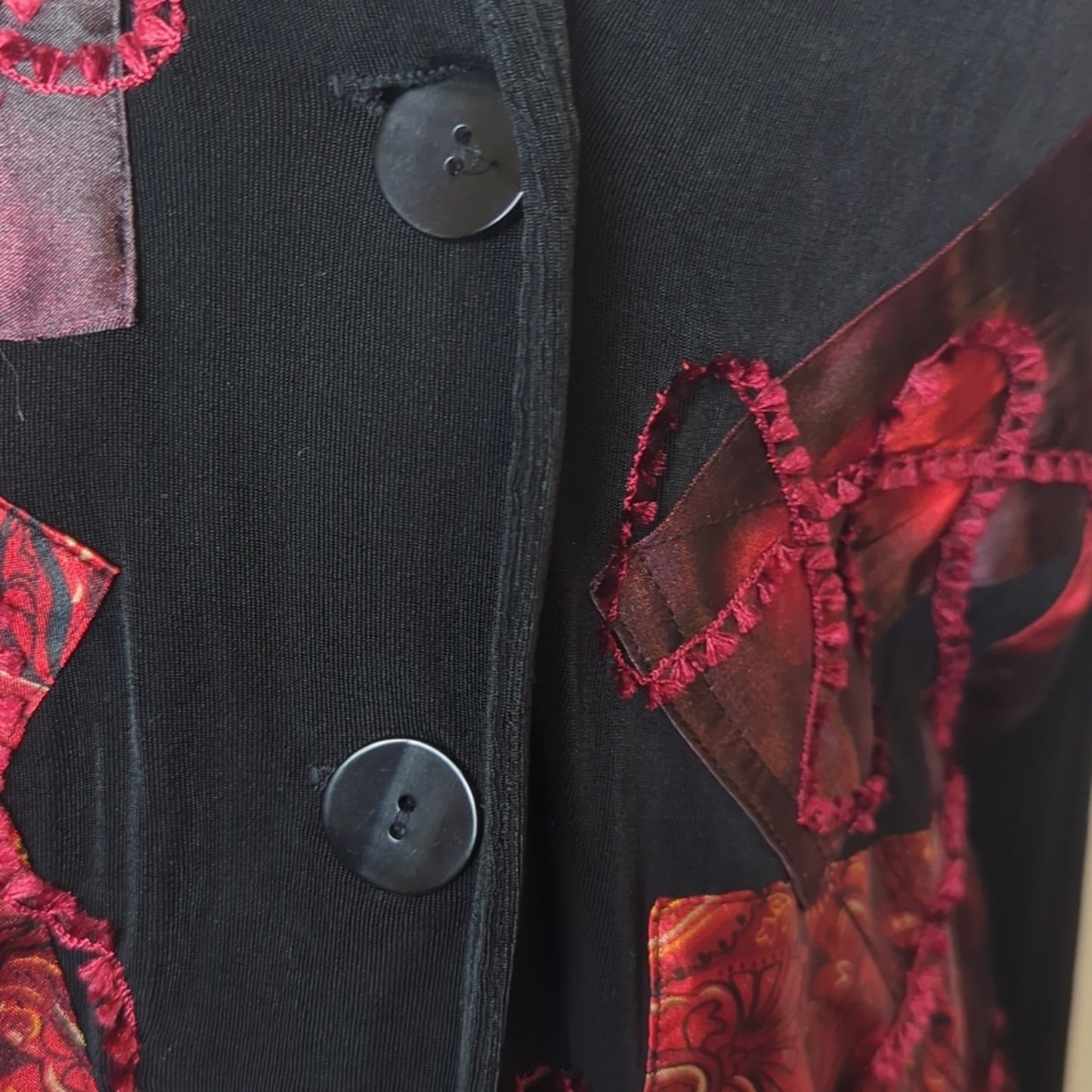 Vintage Art to Wear Patchwork Jacket Abstract Textured Whimsigoth Large
