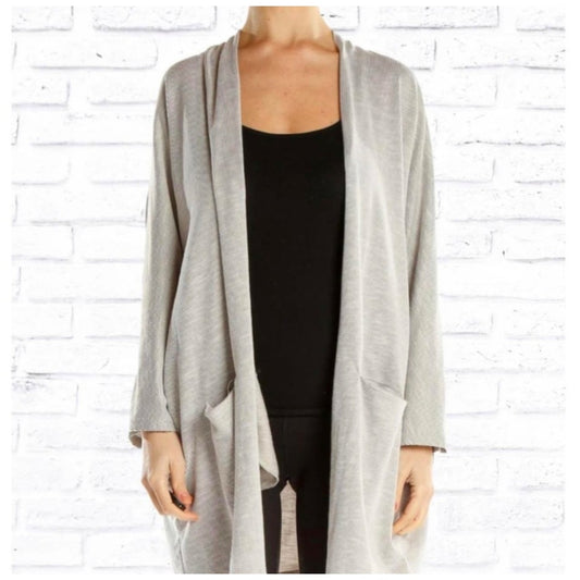 Cozy Minimalist Soft Ribbed Knit Cardigan Women's One Size