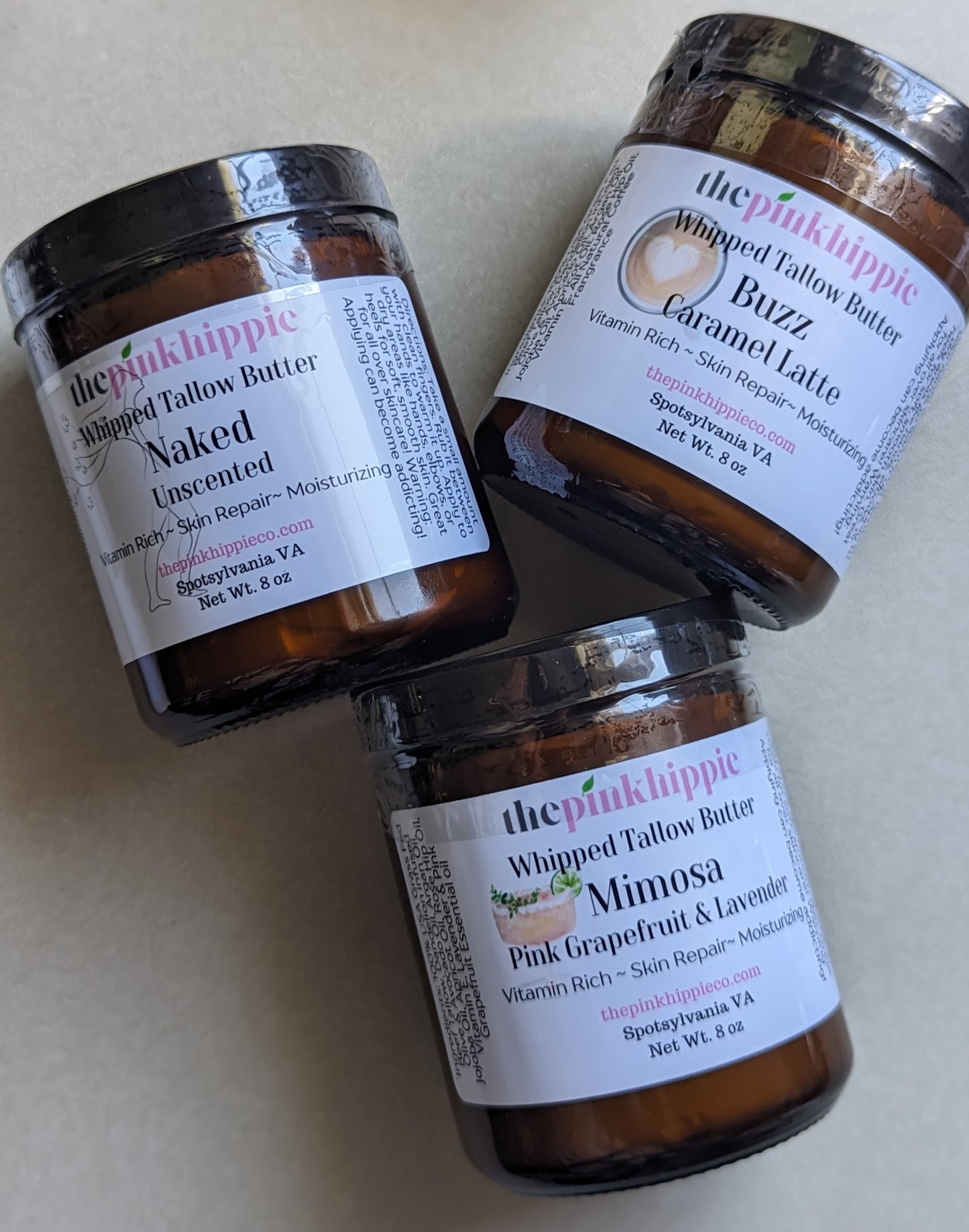 Whipped Tallow Butter 4 oz & 8 oz with Apricot Oil & Infused Dandelion