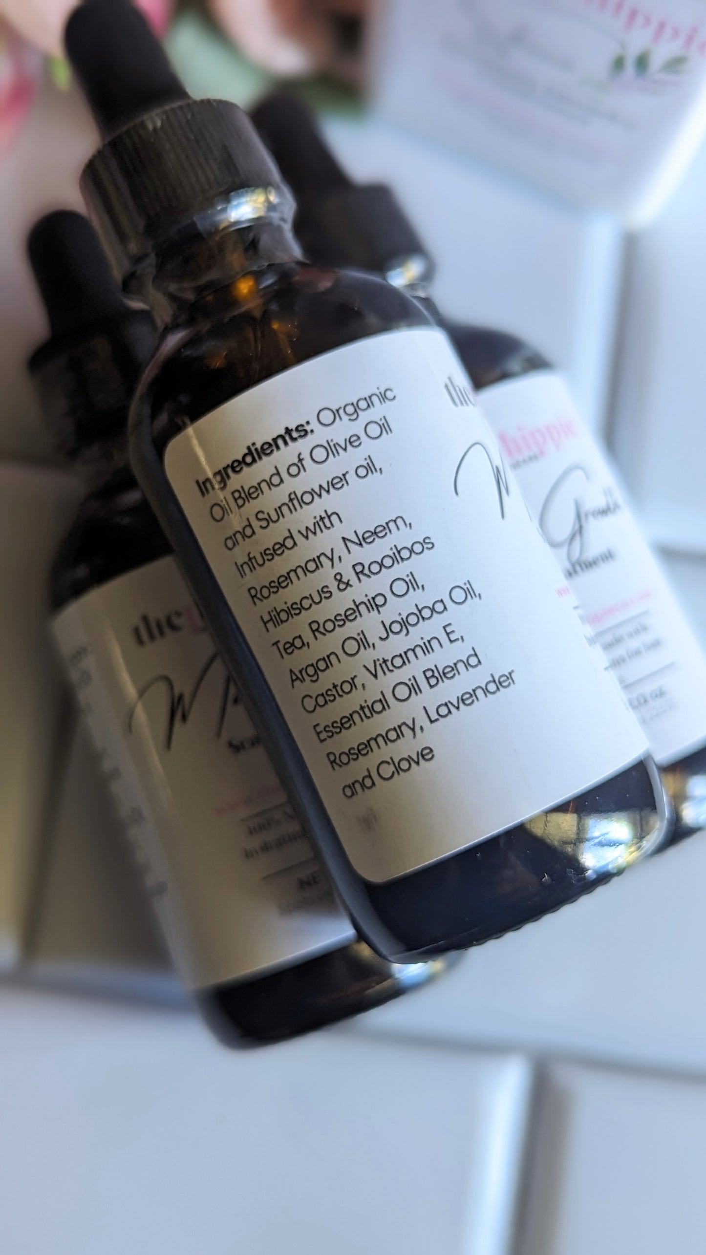 Mane Growth Scalp & Hair Serum Herbal Infused Amber Glass Bottle 2 oz Essential Oils Rosemary Lavender Clove
