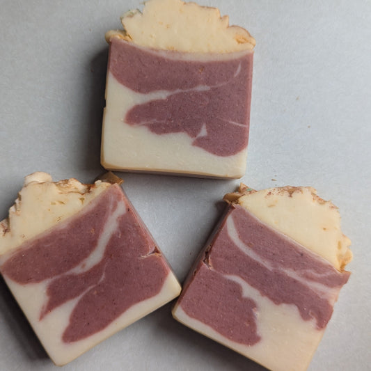 Candy Cane Luxury Soap 4.5 oz Bar Striped, Essential oil Peppermint Orange Cinnamon