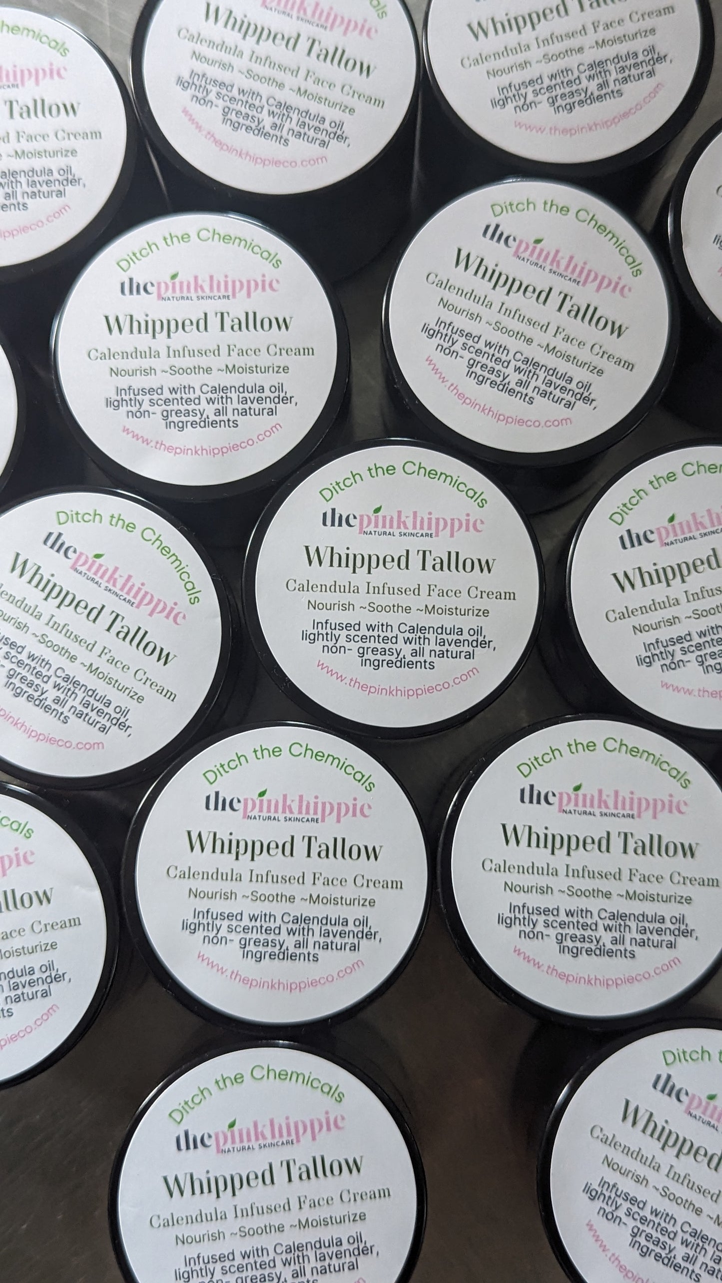 Whipped Tallow Face Cream Infused with Calendula 2oz Amber Class Jar Lightly Scented  Lavender Essential oil
