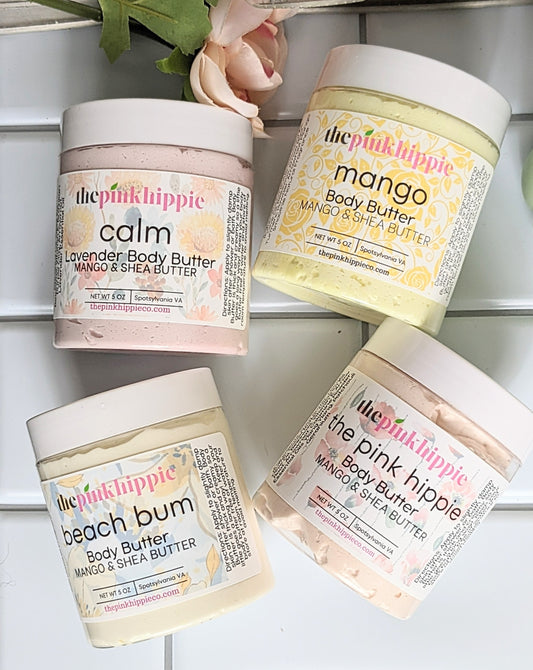 Luxurious Body Butters ~Lightly scented, USA Tallow, Lavender, Beach Bum , BPA Jars